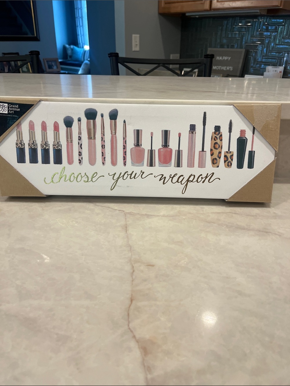 Choose Your Weapon - Pink Makeup Tools Canvas Wall Art